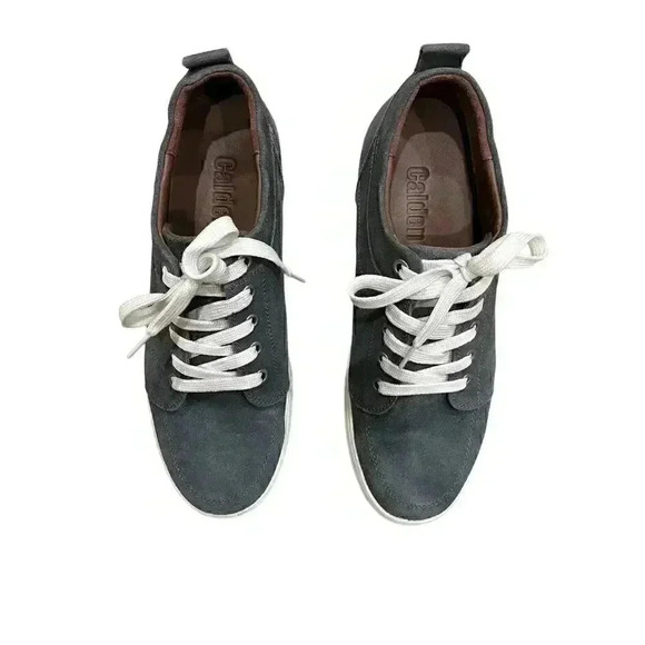 Calden Men's Invisible Height Increasing Elevator Shoes - Charcoal Grey Suede Le - Picture 4 of 6